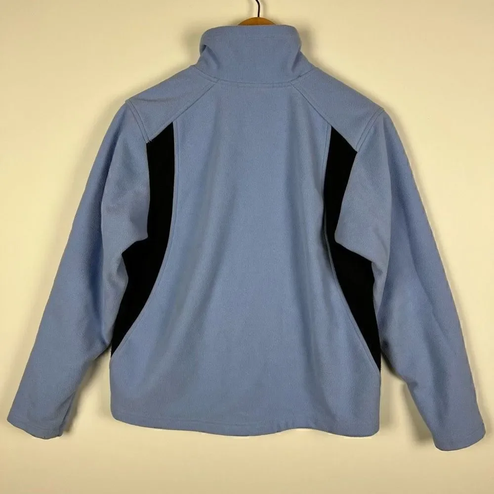 REI Fleece Full Zip Up Jacket light blue black big kids XL (16/18)